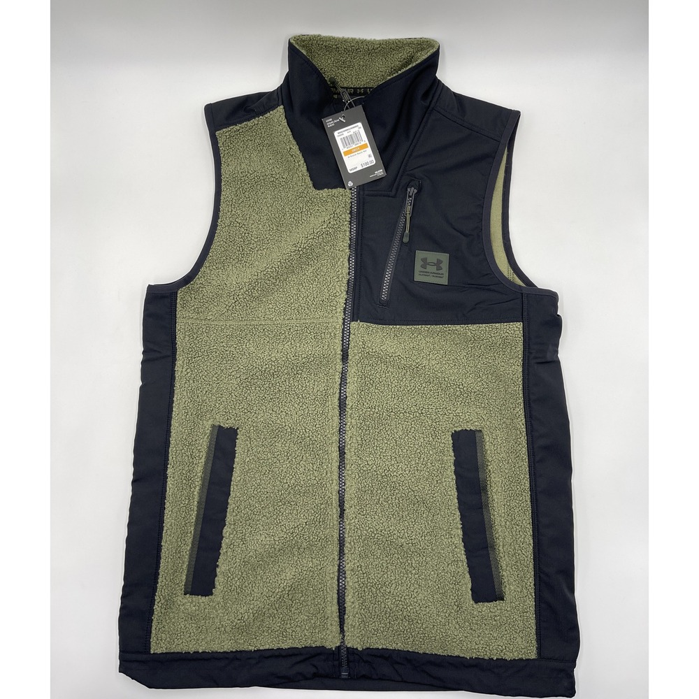 Under Armour Mission Boucle Jacket Vest Men's Small Green Full Zip $100